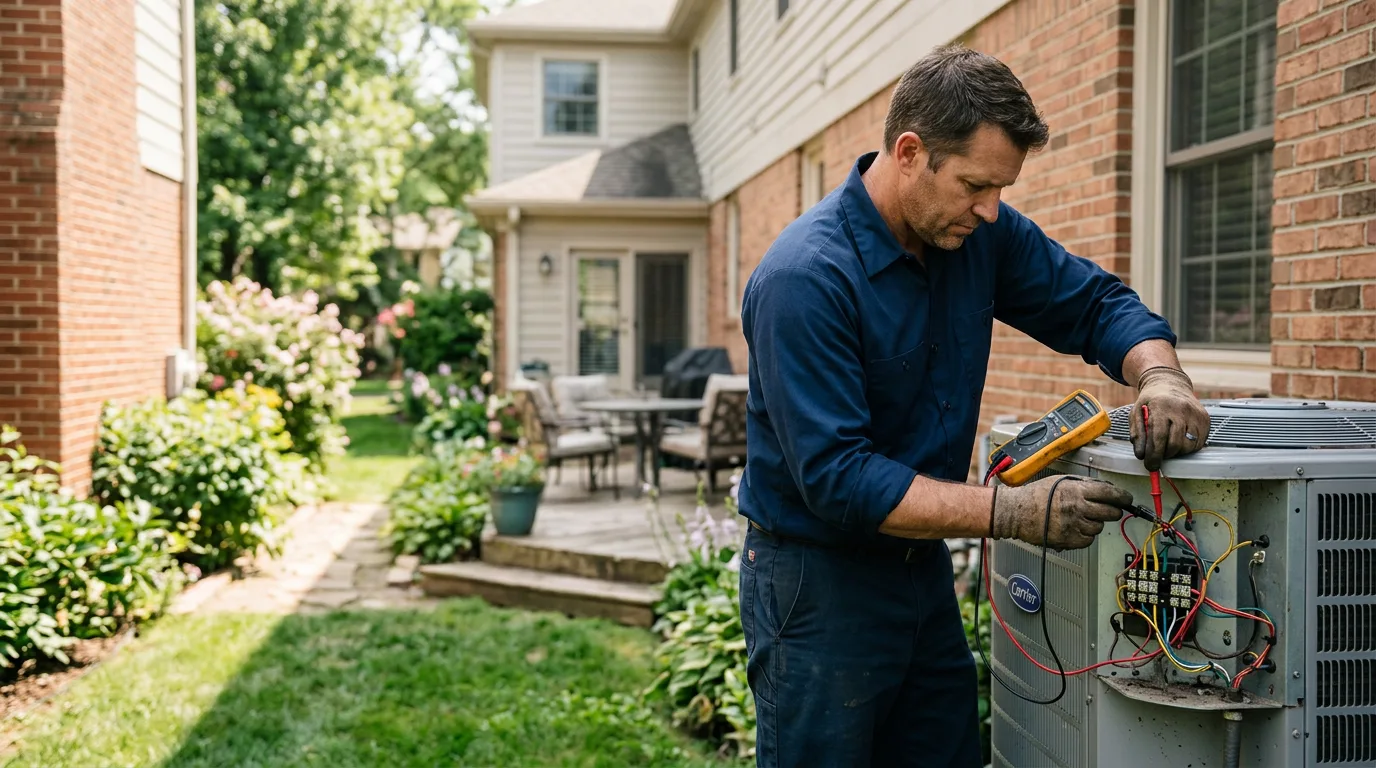HVAC technician working near Peoria Heights, IL